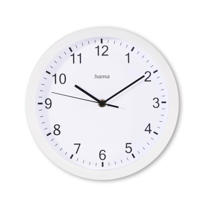 Hama Elba Reloj de Pared Analogico - Silencioso - Funciona con 1 Pila AA - 25x4cm - Color Blanco