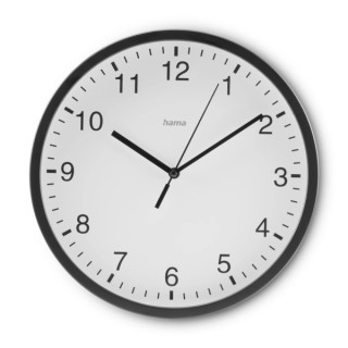 Hama Elba Reloj de Pared Analogico - Silencioso - Funciona con 1 Pila AA - 25x4cm - Color Negro