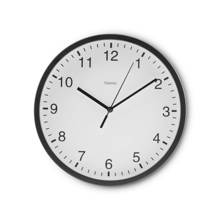 Hama Elba Reloj de Pared Analogico - Silencioso - Funciona con 1 Pila AA - 25x4cm - Color Negro