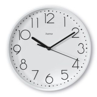 Hama Salina Reloj de Pared Analogico - Silencioso - Funciona con 1 Pila AA - 22x3.5cm - Color Blanco