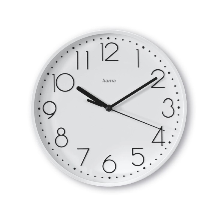 Hama Salina Reloj de Pared Analogico - Silencioso - Funciona con 1 Pila AA - 22x3.5cm - Color Blanco