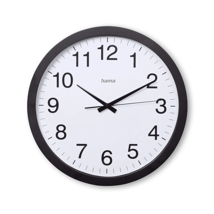 Hama Aruba Reloj de Pared Analogico - Silencioso - Funciona con 1 Pila AA - 40x5cm - Color Negro
