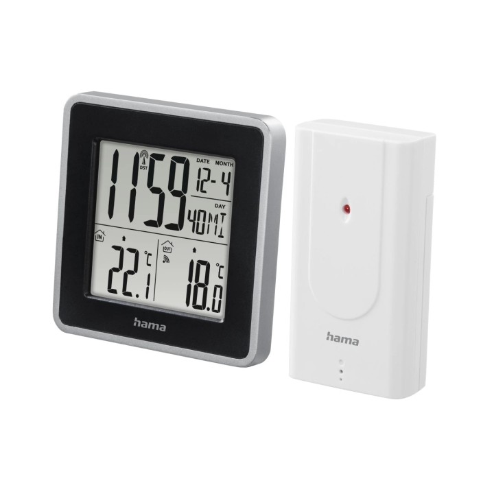 Hama Ews Intro Estacion Meteorologica - Reloj - Sensor Exterior - Radiofrecuencia - Termometro - Higrometro - 9.5x3x9.5cm - Colo