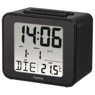 Hama Cube Radio Reloj Despertador - Pantalla Digital - Termometro - Funcion de Repeticion de Alarma - Zona Horaria Ajustable - 7