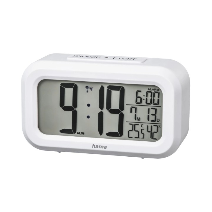 Hama Rc 660 Radio Reloj Despertador - Termometro - Higrometro - Pantalla Digital - Funcion de Repeticion de Alarma - 2 Alarmas C