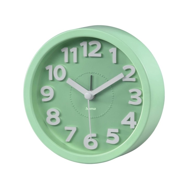 Hama Retro Reloj Despertador Analogico - Estilo Retro - Funciona con 1 Pila AA - 12x4cm - Color Verde
