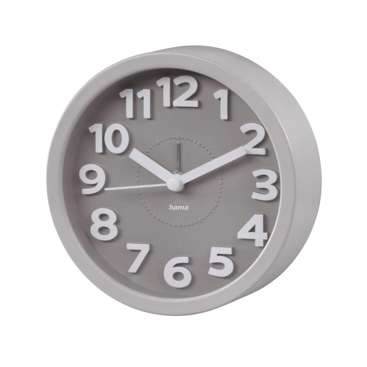 Hama Retro Reloj Despertador Analogico - Estilo Retro - Funciona con 1 Pila AA - 12x4cm - Color Gris