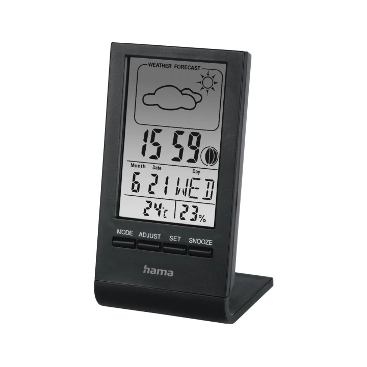 Hama Medidor de Temperatura y Humedad para Interior - Pantalla Digital - Reloj - Prevision Meteorologica - Visualizacion de Fase