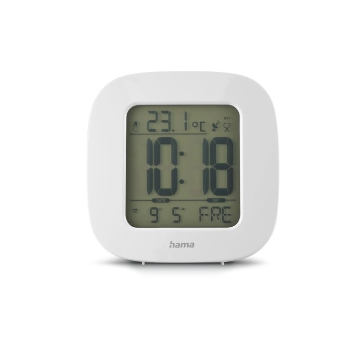 Hama Rc 45 Radio Reloj Despertador - Termometro - Pantalla Digital - Funcion de Repeticion de Alarma - Zona Horaria Ajustable -