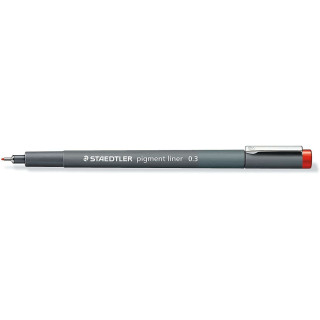 Staedtler Pigment Liner 308 Rotulador Calibrado - Trazo 0.3mm - Secado Rapido - Color Rojo