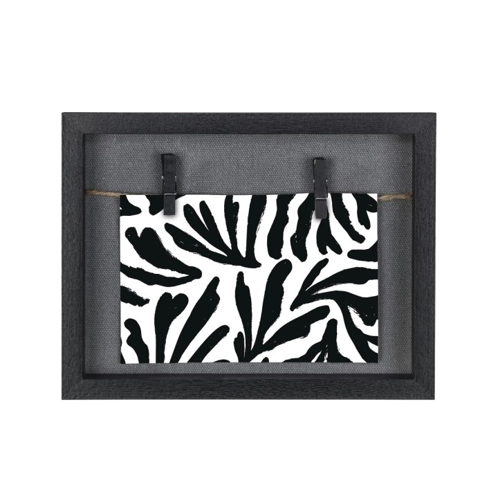 Hama Muro Marco de Fotos con Cordon - Madera MDF - 21.5x16.5x3.2cm - Color Negro