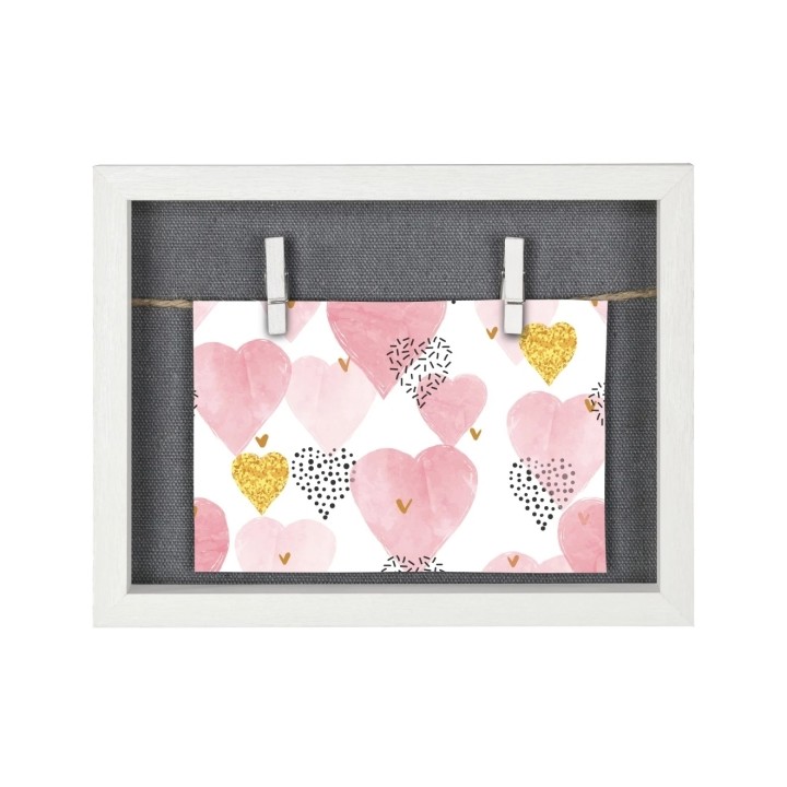 Hama Muro Marco de Fotos con Cordon - Madera MDF - 21.5x16.5x3.2cm - Color Blanco