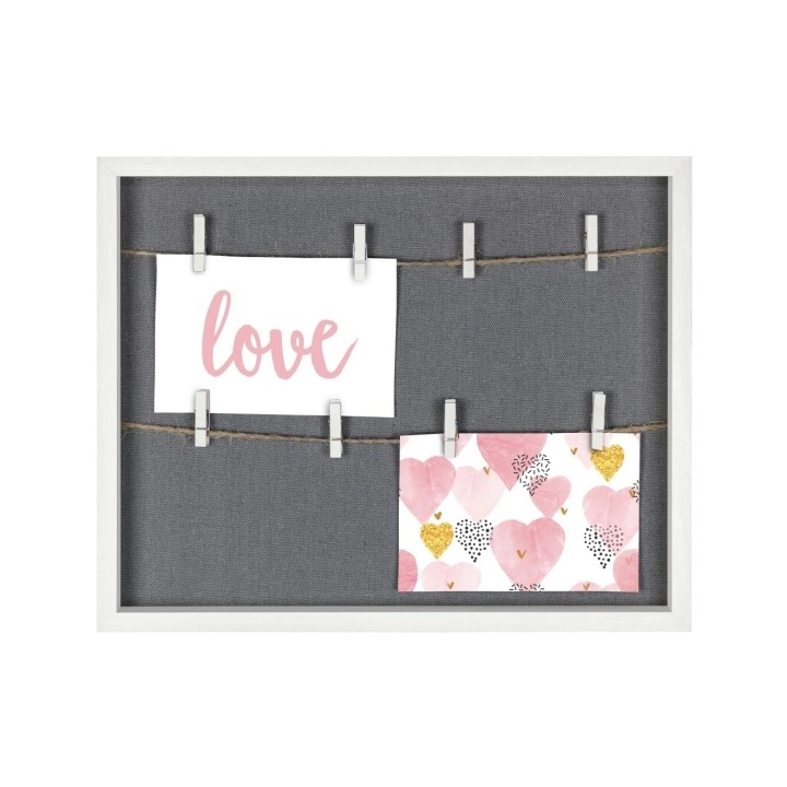 Hama Muro Marco de Fotos con Cordon - Madera MDF - 36.6x29.6x3.2cm - Color Blanco