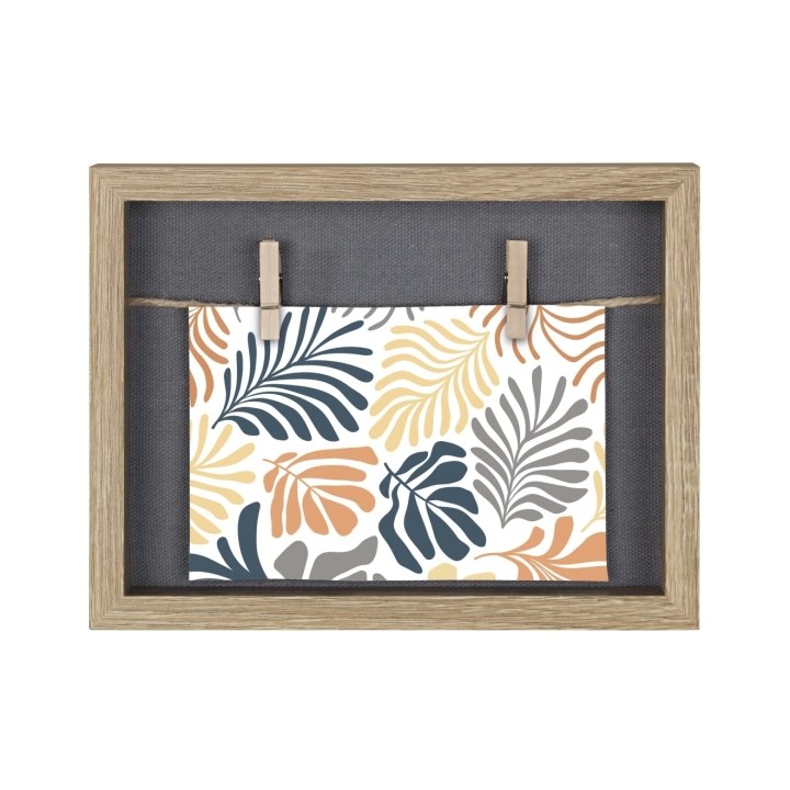 Hama Muro Marco de Fotos con Cordon - Madera MDF - 21.5x16.5x3.2cm - Color Marron