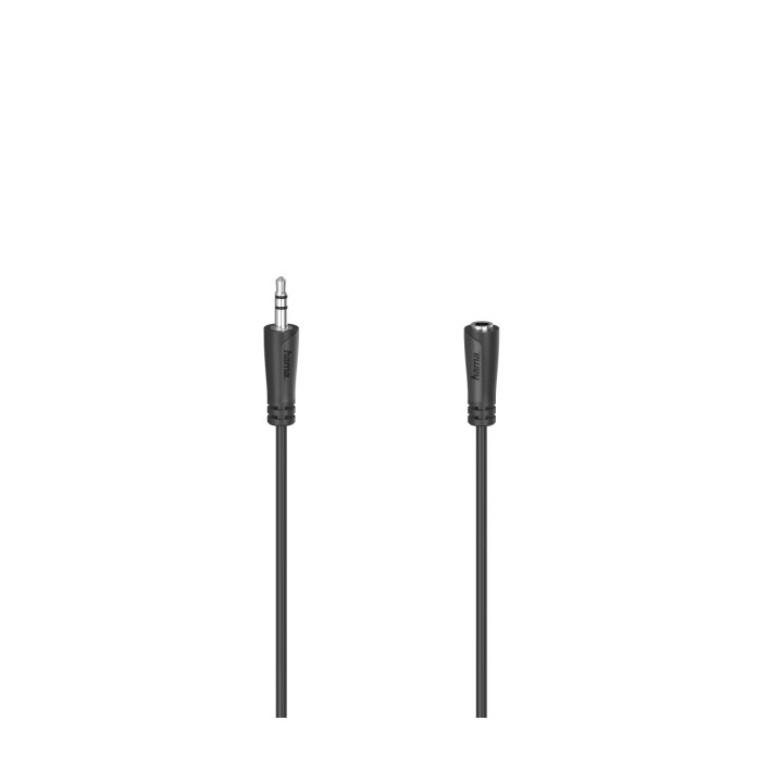 Hama Essential Cable de Extension de Audio - Longitud 3m- Estereo - Jack 3.5mm Macho - Jack 3.5mm Hembra - Color Negro
