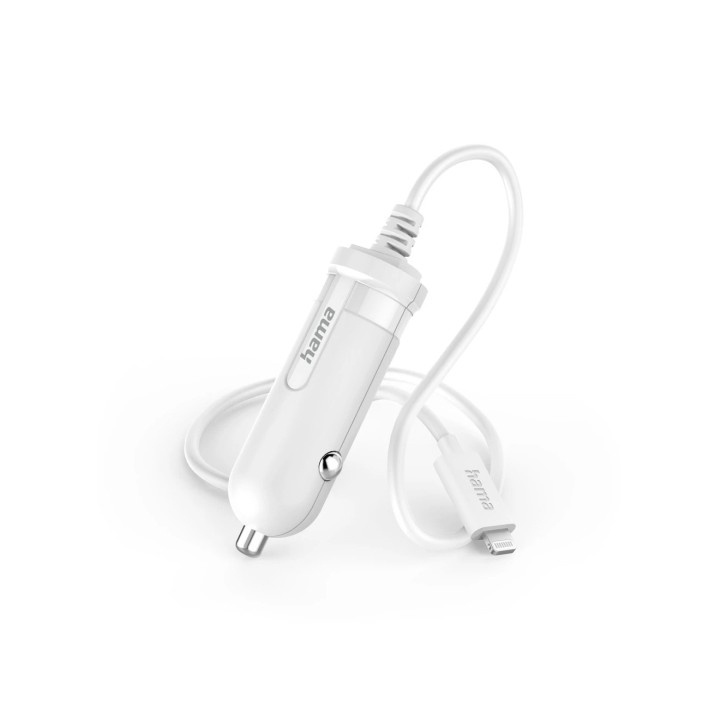 Hama Cargador de Coche 5W - 12V - Cable 1m - Conector Lightning - Color Blanco