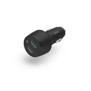 Hama Cargador de Coche 45W - Pantalla LED - USB-C - Power Delivery - Qualcomm 2.0 - Color Negro