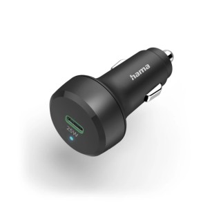 Hama Cargador de Coche 25W - USB-C - Pantalla LED - Power Delivery - Qualcomm 2.0 - Color Negro