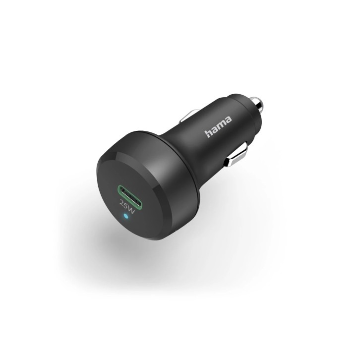 Hama Cargador de Coche 25W - USB-C - Pantalla LED - Power Delivery - Qualcomm 2.0 - Color Negro