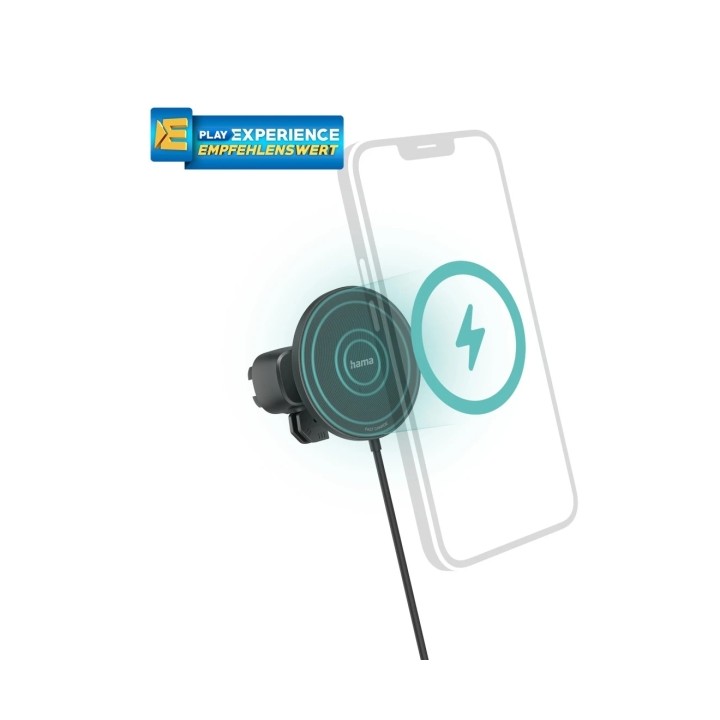 Hama Car FC15 Soporte Magnetico con Cargador para Coche - Potencia 15W - USB-C - Carga Rapida - Color Negro