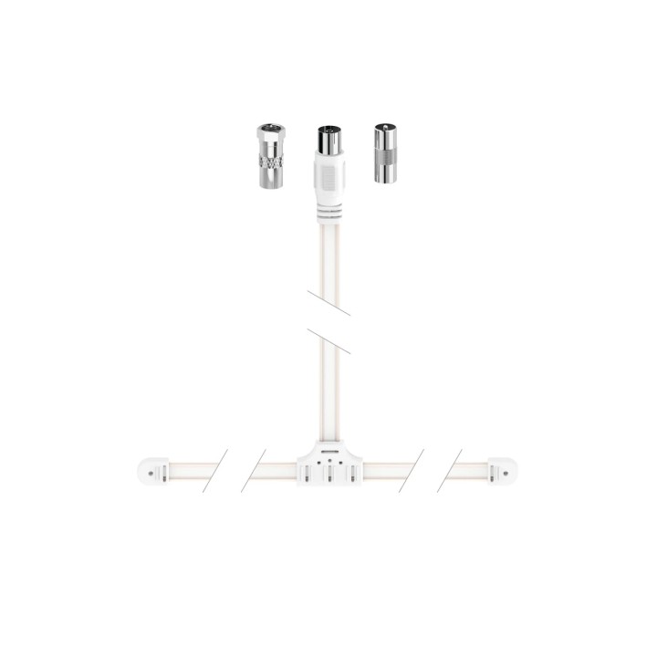 Hama Essential Antena Dipolo DAB+ - Cable Coaxial de 1.75m - Color Blanco