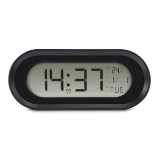 Hama Samos Reloj Despertador Digital - Patalla LCD - Funcion de Repeticion de Alarma - Alarma de Aniversario - Termometro - 15x5