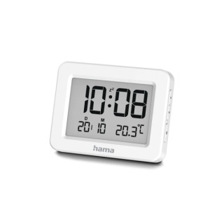 Hama Kos Radio Reloj Despertador - Pantalla Digital - Termometro - Funcion de Repeticion de Alarma - Zona Horaria Ajustable - 7x