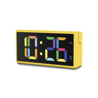 Hama Ibiza Reloj Despertador Digital - Pantalla Multicolor - Funcion de Carga USB-A - Funcion de Repeticion de Alarma - 15x3.5x7