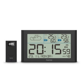 Hama Sylt Estacion Meteorologica - Reloj - Prevision Meteorologica - Sensor Exterior - Radiofrecuencia - Termometro - Higrometro