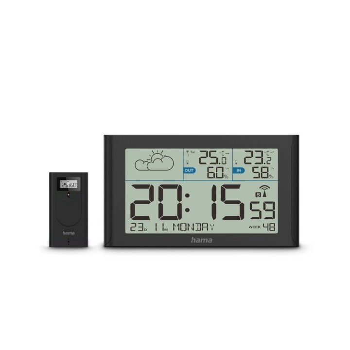 Hama Sylt Estacion Meteorologica - Reloj - Prevision Meteorologica - Sensor Exterior - Radiofrecuencia - Termometro - Higrometro