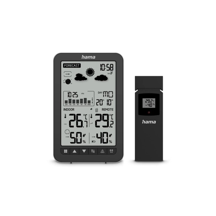Hama Ko Samui Estacion Meteorologica - Reloj - Prevision Meteorologica - Sensor Exterior - Radiofrecuencia - Termometro - Higrom