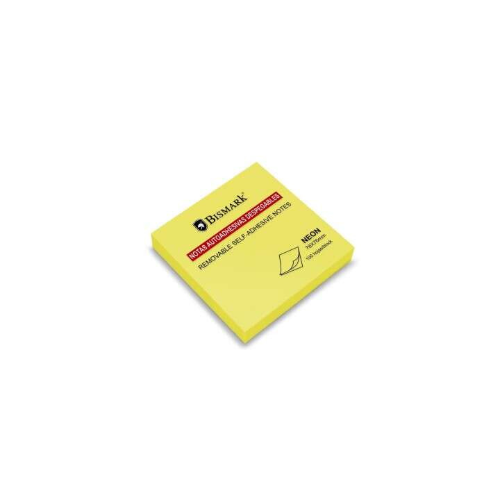 Bismark Bloc de 100 Notas Adhesivas 76x76mm - Color Amarillo Neon