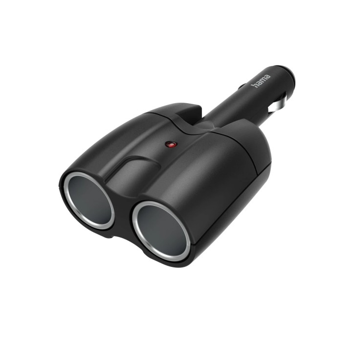 Hama Distribuidor de 2 Tomas de 12V para Coche - Color Negro