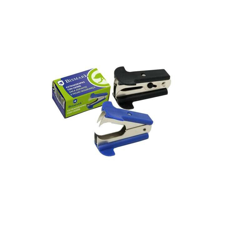 Bismark Quitagrapas Tipo Pinza - Cuerpo Metalico con Empuñadura de Plastico - Cierre de Seguridad