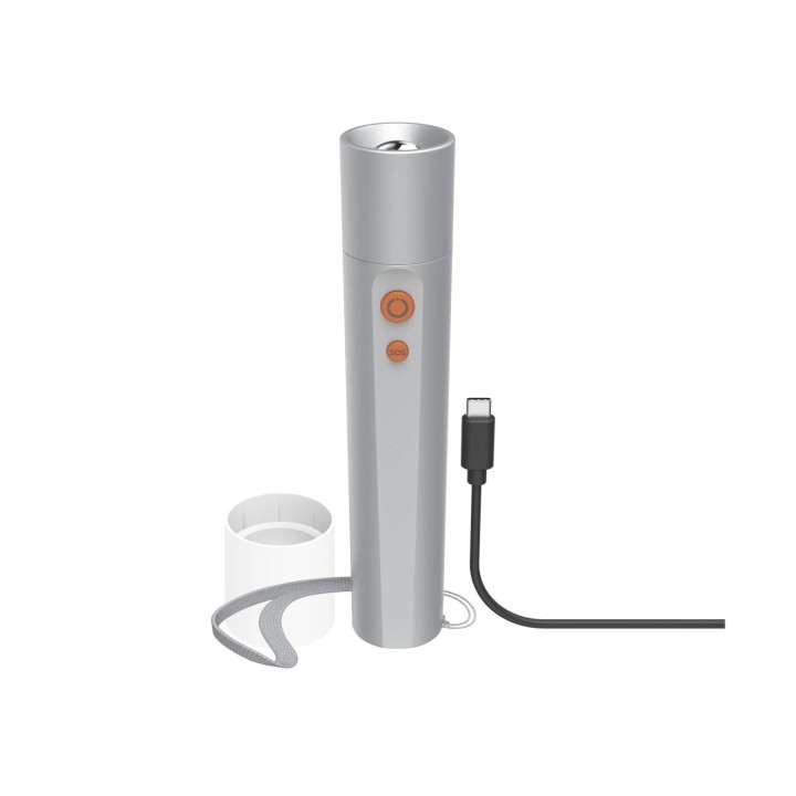 Hama Fl350-C Linterna LED - Recargable - 350 Lumenes - Bateria 18650 de Litio - Color Plata