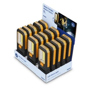 Hama W210 Lampara LED de Trabajo - Iman - Gancho Desplegable - Cabezal 180º - Color Negro y Amarillo