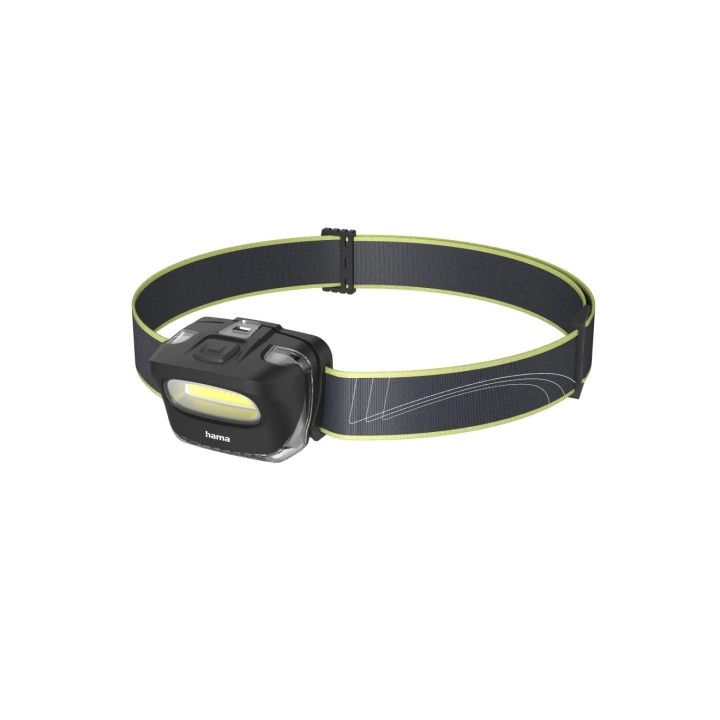 Hama Hl110 Linterna Frontal LED - Cinta para la Cabeza - 110 Lumenes - Funciona con 3 Pilas AAA - Autonomia hasta 19h - Color Ne