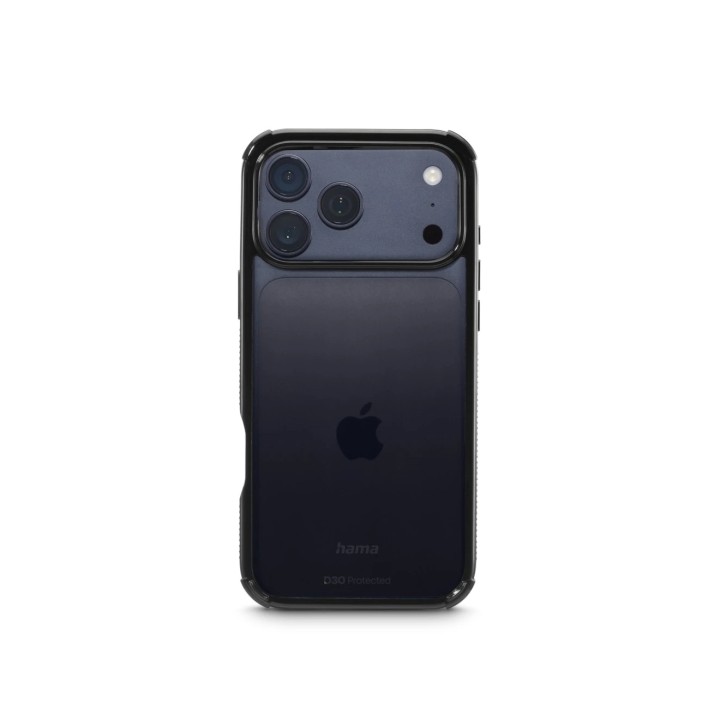 Hama Extreme Protect Funda para iPhone 17 Pro Max - Antideslizante - Policarbonato - Proteccion D3O - Bordes Elevados - Color Ne