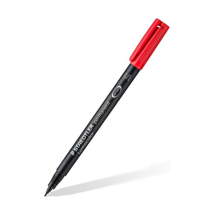 Staedtler Lumocolor Permanent 313 Rotulador Permanente de Punta Fina - Trazo 0.4mm Aprox - Secado Rapido - Color Rojo