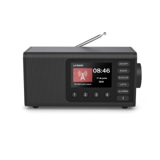 Hama Dr1001 Radio Digital - Potencia 5W - Bluetooth - Jack 3.5mm - USB-C - Reloj - Pantalla 4.3" - Cable 180cm - 27x12.5x13cm -