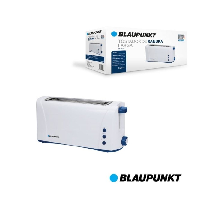 Blaupunkt BP4001 Tostadora Ranura Larga 1000W - 6 Niveles de Tostado con Termostato - Funcion Recalentar y Descongelar - Boton d
