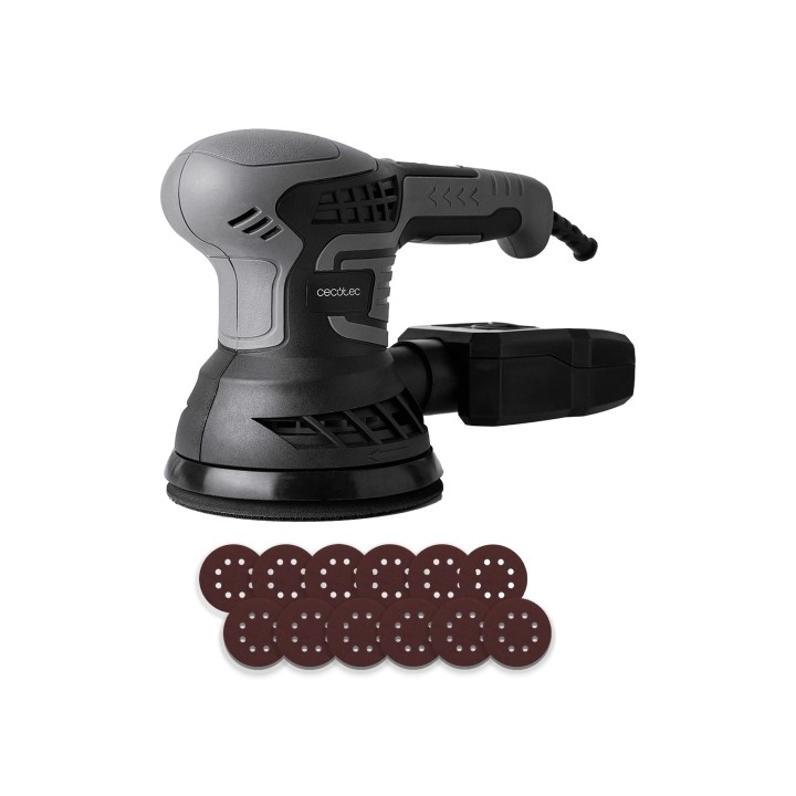 Cecotec PerfectSurface 350 Rotate Lijadora Rotorbital - 350W - Velocidad 13.000rpm - Incluye Recambios - Cable 3m - Deposito de