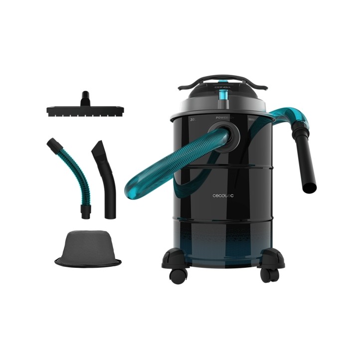 Cecotec Conga Ash 6000 EasyGo Home XL Aspirador de Cenizas y Pellet - Potencia de 1500W - Capacidad 30L - Succion 21kPa - Ruedas