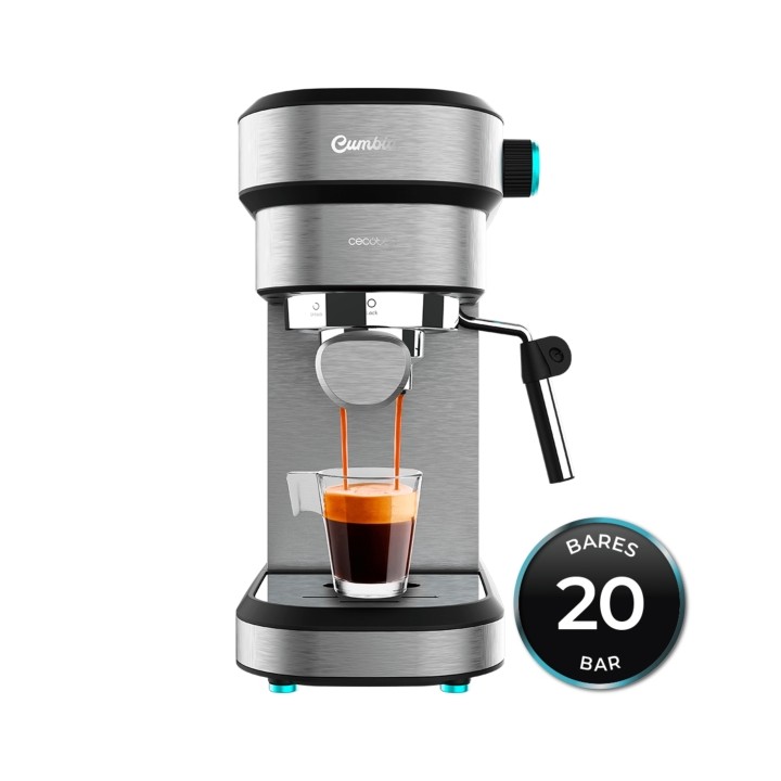 Cecotec Cafelizzia 890 Gray Cafetera Expresso - 1350W - 20Bar - Vaporizador Orientable - Deposito Agua 1.2L Extraible - Doble Sa