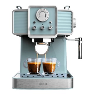 Cecotec Power Espresso 20 Tradizionale Light Blue Cafetera Expresso - 1350W - 20Bar - Manometro - Vaporizador Orientable - Capac
