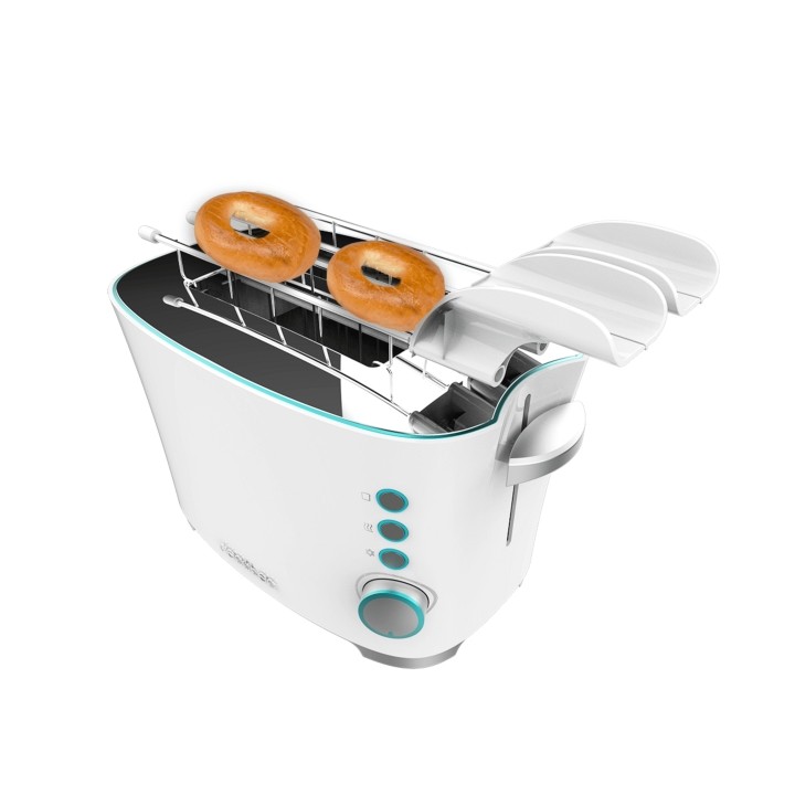 Cecotec Toast and Taste DoubleW Tostadora de Doble Ranura - 650W - Ranura Ancha - Pinzas para Tostadas - 7 Niveles - Funciones D