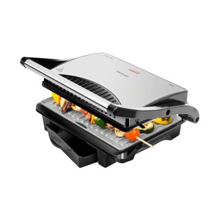 Cecotec Rock'nGrill 1000 Parrilla Electrica - 1000W - Antiadherente - Placa Flotante Ajustable - Bandeja Recogegrasas - Asa de T