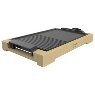 Cecotec Tasty and Grill 2000 Bamboo Black Plancha Electrica - 2000W - Antiadherente - Estructura Bambu - Termostato - Apta para