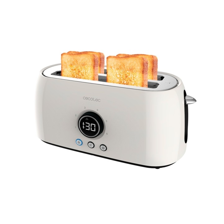 Cecotec ClassicToast 15000 Tostadora de Doble Ranura Larga - 1500W - Pantalla Digital - Ranura Ancha - 3 Funciones - 6 Niveles -