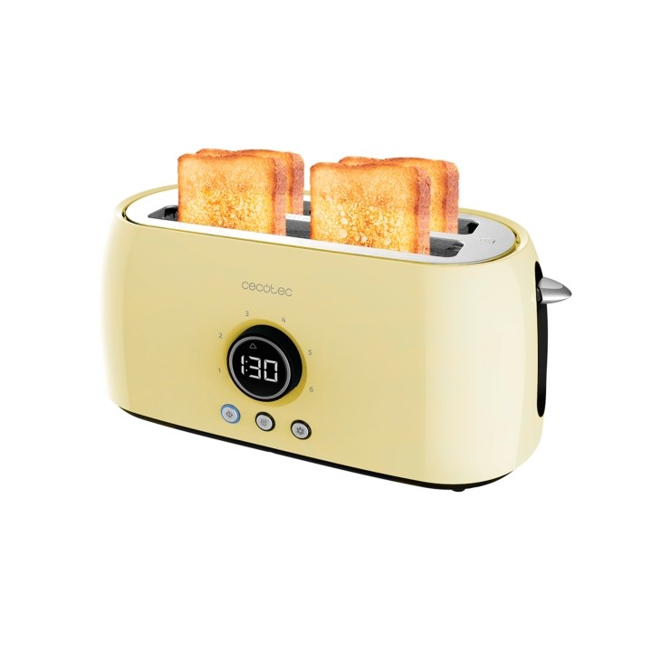 Cecotec ClassicToast 15000 Tostadora de Doble Ranura Larga - 1500W - Capacidad para 4 Rebanadas - Ranura Ancha - 3 Funciones - E